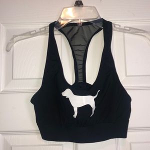 PINK Dog Logo Mesh Detail Sports Bra